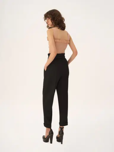Chloé High-rise wide-leg pants in wool grain de poudre | Thumbnail 5