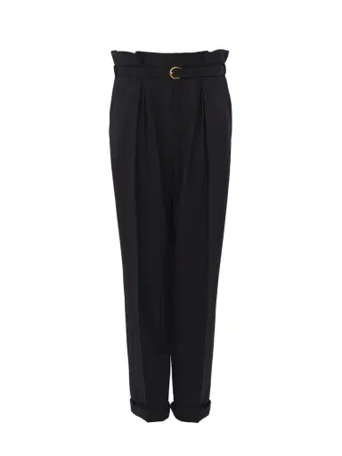 Chloé High-rise wide-leg pants in wool grain de poudre | Thumbnail 1