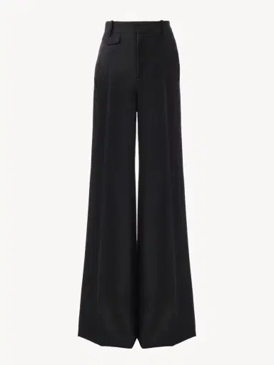 Chloé High-rise flared pants in wool grain de poudre | Thumbnail 2