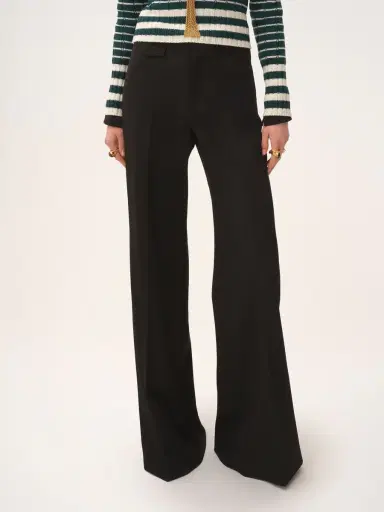 Chloé High-rise flared pants in wool grain de poudre | Thumbnail 4