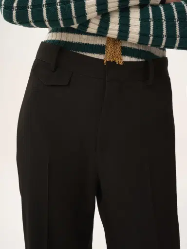 Chloé High-rise flared pants in wool grain de poudre | Thumbnail 6