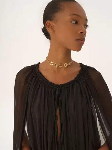 Chloé Mini cape dress in silk mousseline | Thumbnail 7