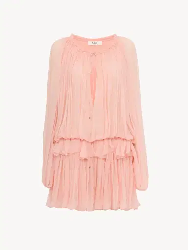 Chloé Mini cape dress in silk mousseline | Thumbnail 2