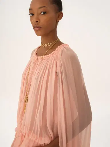 Chloé Mini cape dress in silk mousseline | Thumbnail 6