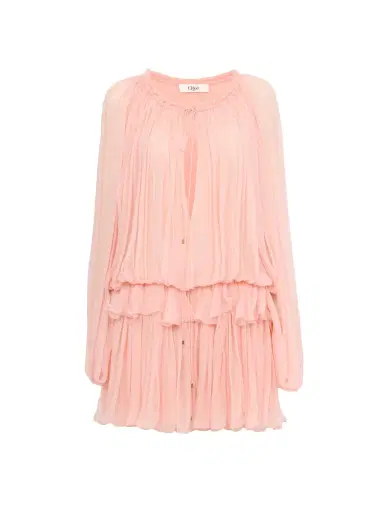 Chloé Mini cape dress in silk mousseline | Thumbnail 1