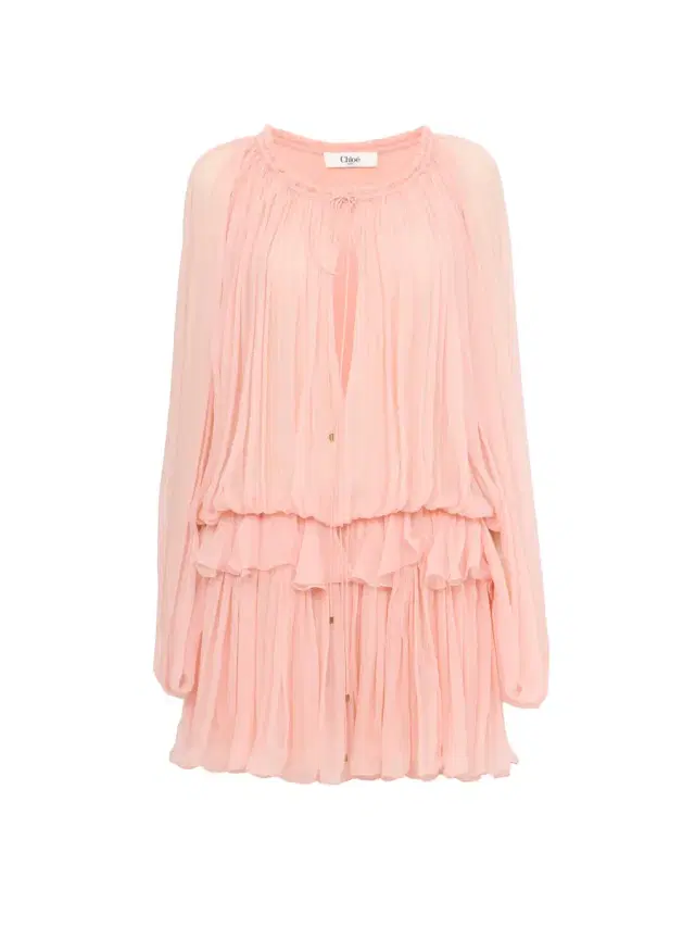 Chloé Mini cape dress in silk mousseline