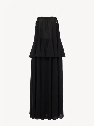 Chloé Sleeveless long dress in silk georgette | Thumbnail 2 Chloé Sleeveless long dress in silk georgette | Thumbnail 2