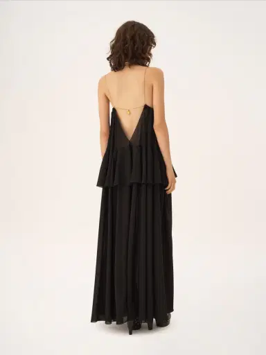 Chloé Sleeveless long dress in silk georgette | Thumbnail 4 Chloé Sleeveless long dress in silk georgette | Thumbnail 4