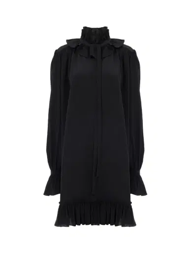 Chloé Long-sleeve mini dress in crêpe de chine | Thumbnail 1