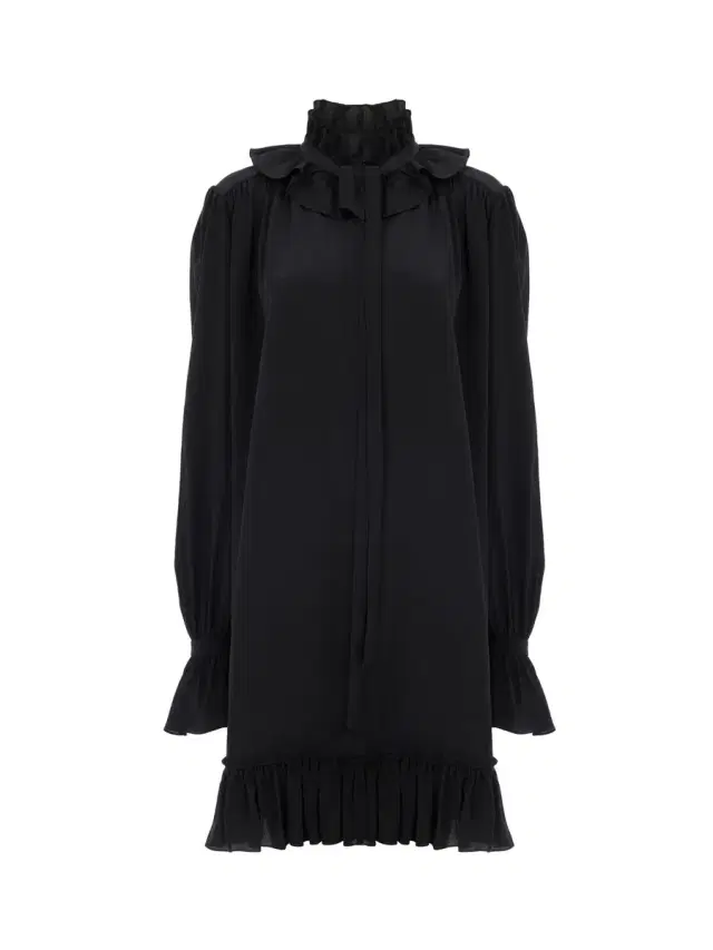 Chloé Long-sleeve mini dress in crêpe de chine