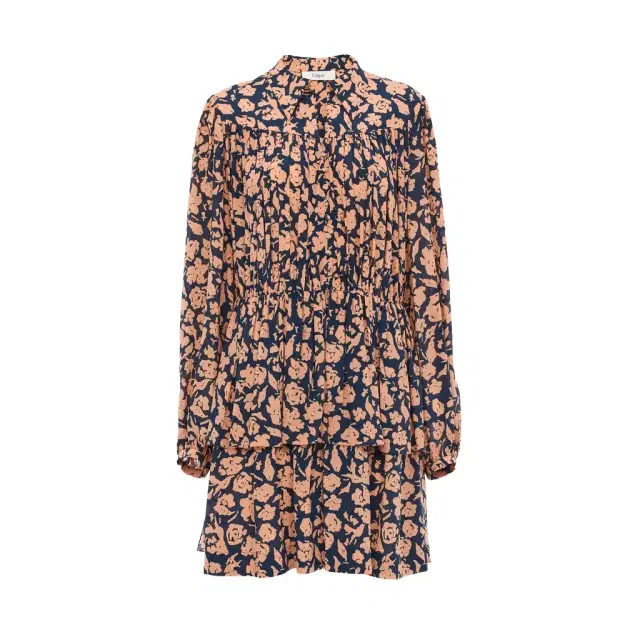 Chloé Gathered mini dress in crêpe de chine