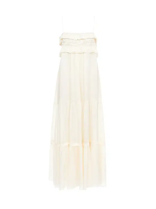 Chloé Sleeveless long dress in silk charmeuse