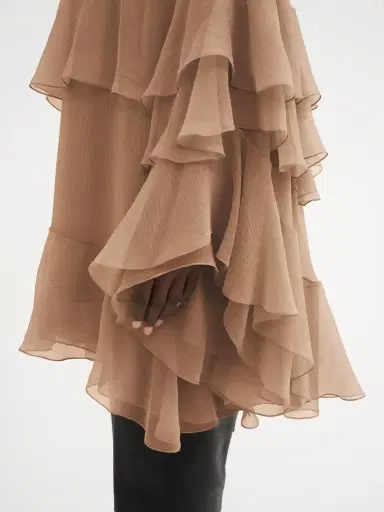 Chloé Mini ruffled dress in silk mousseline | Thumbnail 7