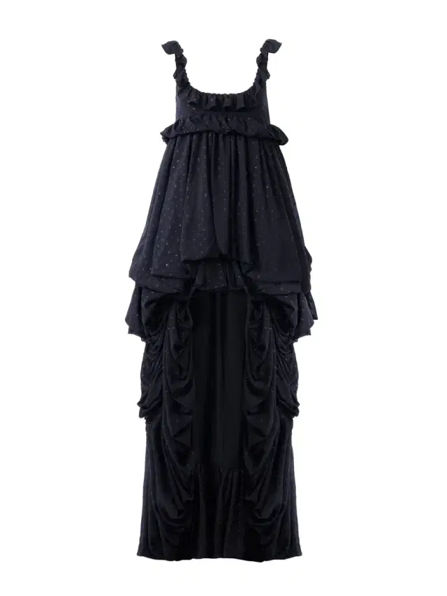 Chloé High-low sleeveless dress in silk georgette jacquard & lurex