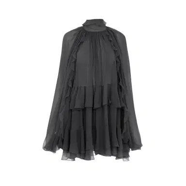 Chloé Mini cape dress in silk mousseline | Thumbnail 1