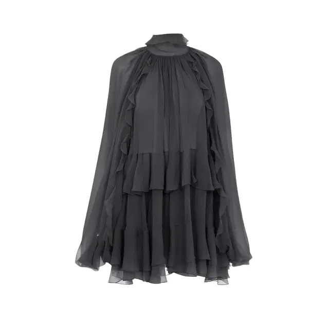 Chloé Mini cape dress in silk mousseline
