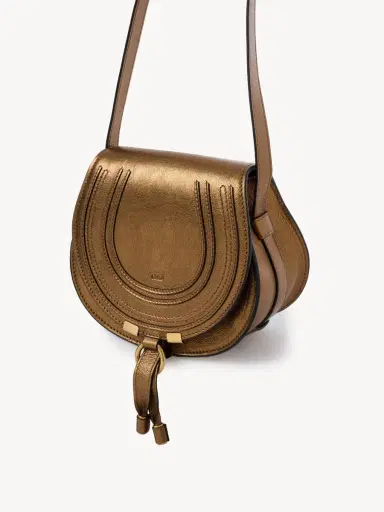 Chloé Small Marcie saddle bag in metallized leather | Thumbnail 4