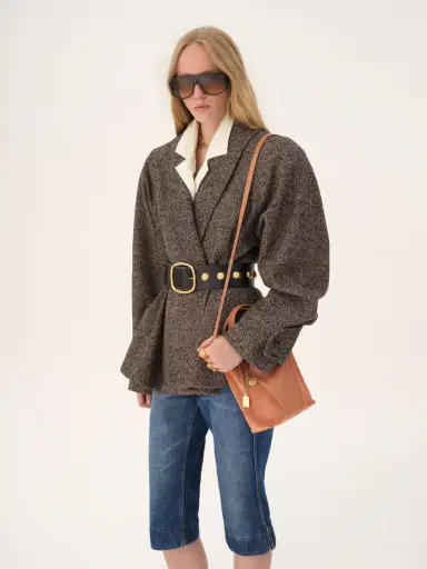 Chloé Small Chloé Spin tote bag in grained & suede leather | Thumbnail 3