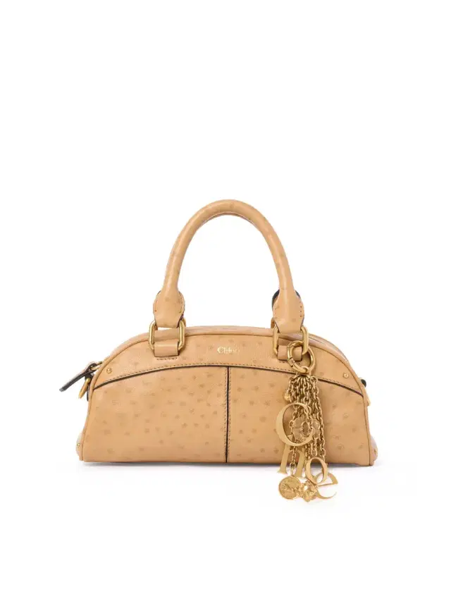 Chloé Small Chloé bowling bag in ostrich-effect leather