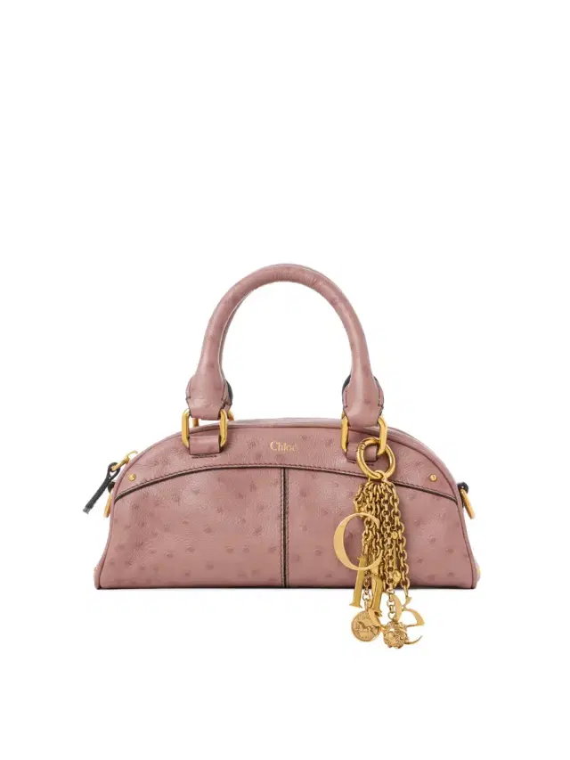 Chloé Small Chloé bowling bag in ostrich-effect leather