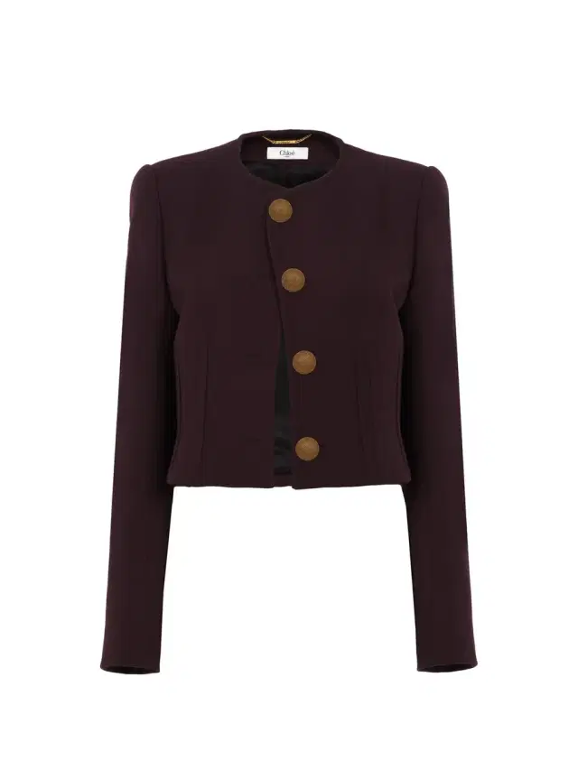 Chloé Collarless cropped jacket in wool crêpe