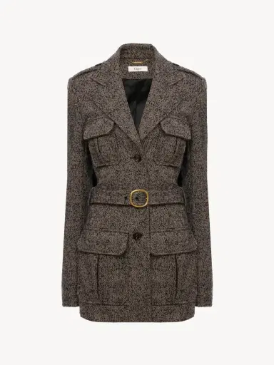 Chloé Utilitarian jacket in chevron wool | Thumbnail 2