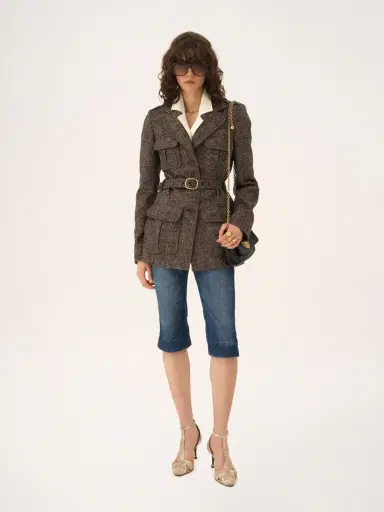 Chloé Utilitarian jacket in chevron wool | Thumbnail 3