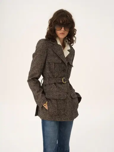 Chloé Utilitarian jacket in chevron wool | Thumbnail 4