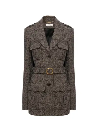 Chloé Utilitarian jacket in chevron wool | Thumbnail 1