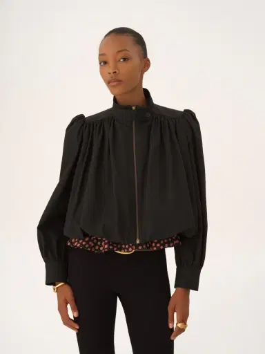 Chloé Gathered boule jacket in cotton canvas | Thumbnail 4