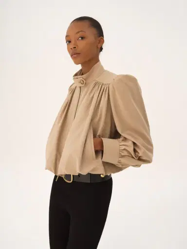 Chloé Gathered boule jacket in cotton canvas | Thumbnail 7 Chloé Gathered boule jacket in cotton canvas | Thumbnail 7