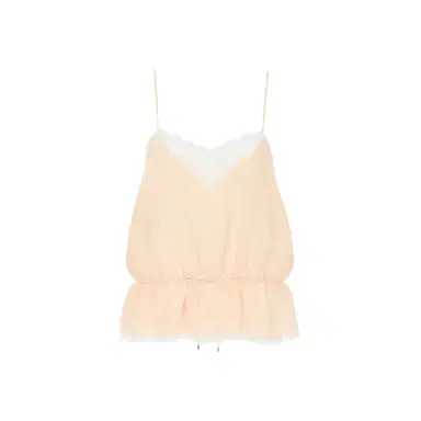 Chloé Drawstring camisole top in silk jacquard & lace | Thumbnail 1