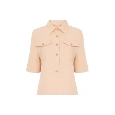Chloé Polo shirt in cotton gabardine | Thumbnail 1 Chloé Polo shirt in cotton gabardine | Thumbnail 1
