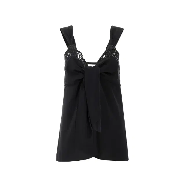 Chloé Fluid lingerie top in crêpe de chine & lace