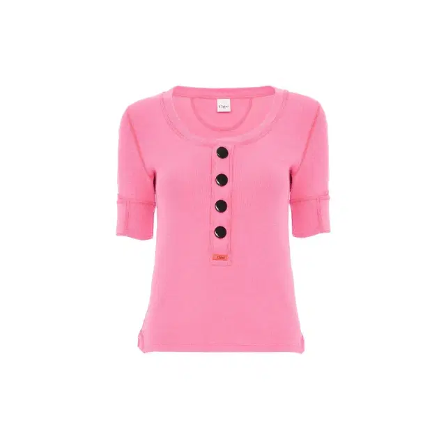 Chloé Short-sleeve Henley shirt in cotton jersey