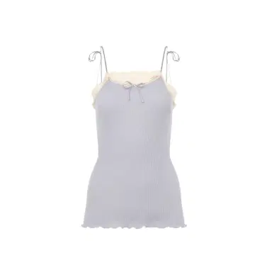 Chloé Thin-strap tank top in cotton jersey & lace | Thumbnail 1