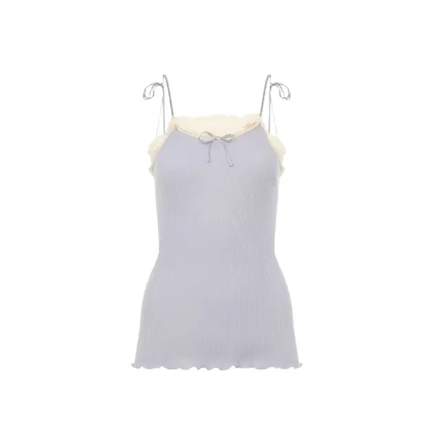 Chloé Thin-strap tank top in cotton jersey & lace