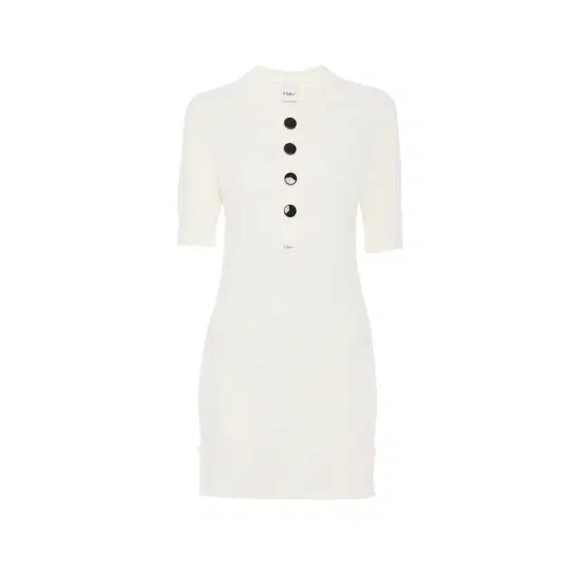 Chloé Fitted Henley mini dress in cotton jersey