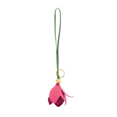 Chloé Chloé Symbols Tulip key ring bag charm in grained leather | Thumbnail 1