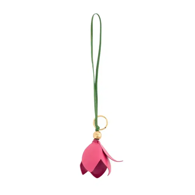 Chloé Chloé Symbols Tulip key ring bag charm in grained leather