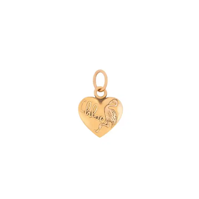 Chloé Heart Flamingo charm in brass