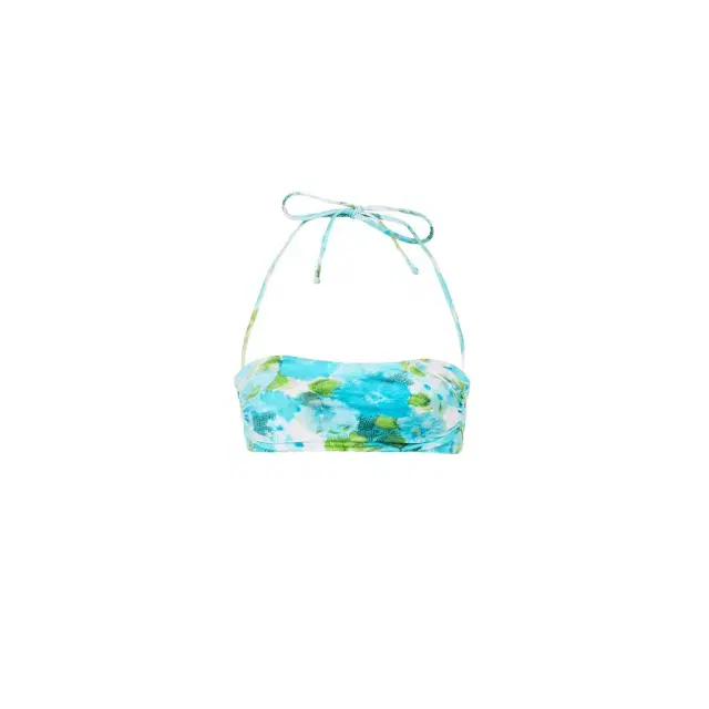 Chloé Aqua flower-print halterneck bikini top