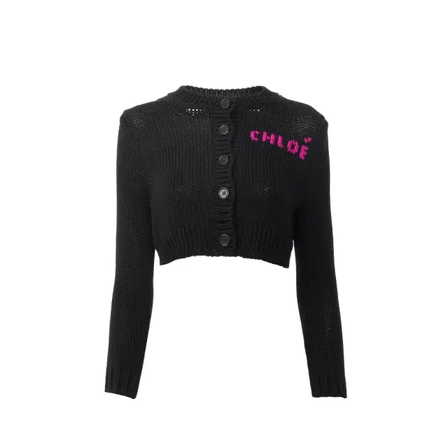 Chloé Cropped fitted logo cardigan in a cotton knit