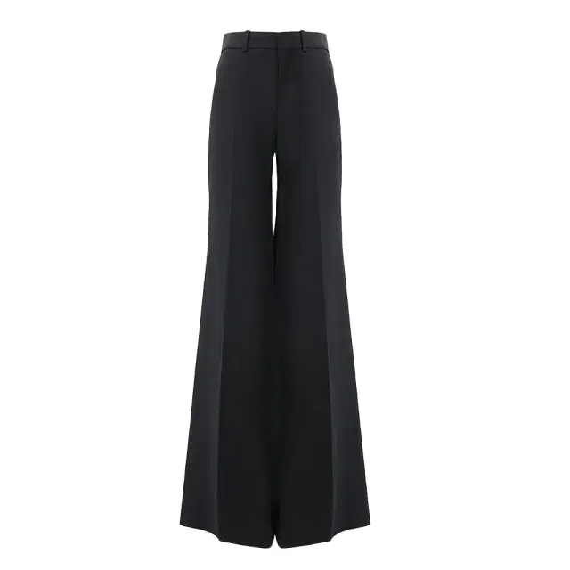 Chloé High-rise flared pants in linen crêpe