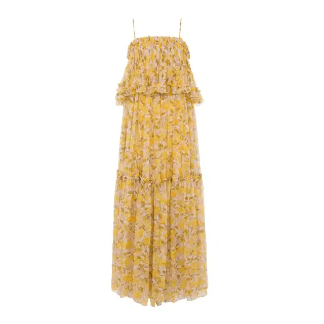 Chloé Thin-strap long dress in silk mousseline