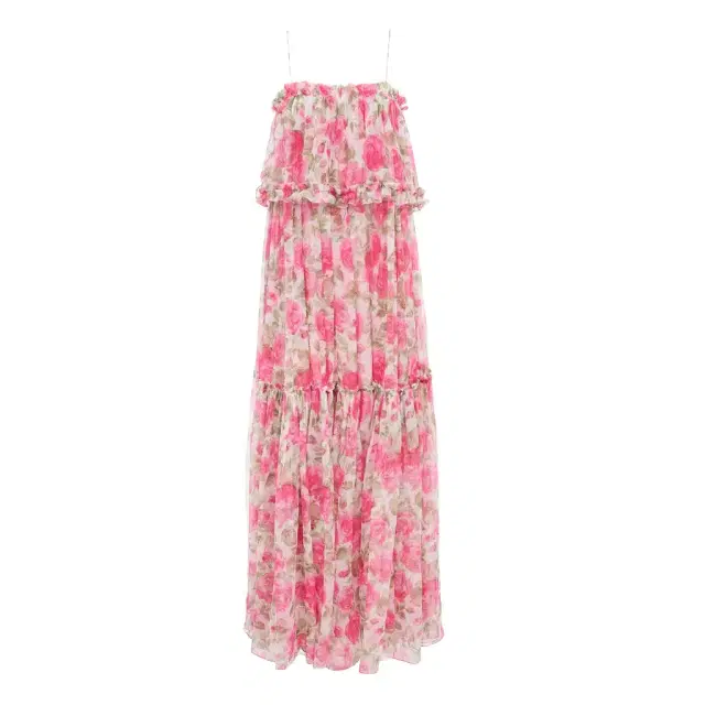 Chloé Thin-strap long dress in silk mousseline