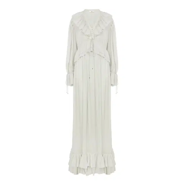 Chloé Gathered long dress in silk charmeuse