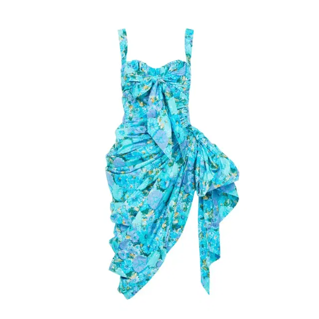 Chloé Wrapped bustier midi dress in cotton poplin