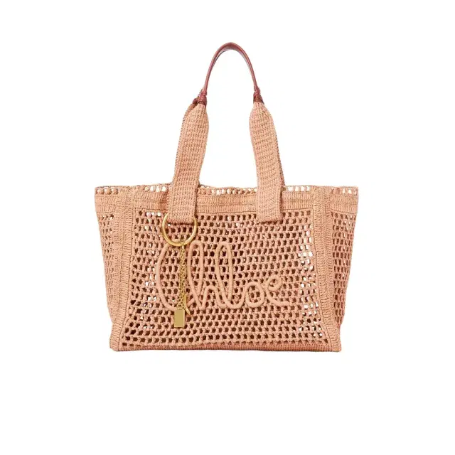 Chloé Summer Banana east-west tote bag in raffia