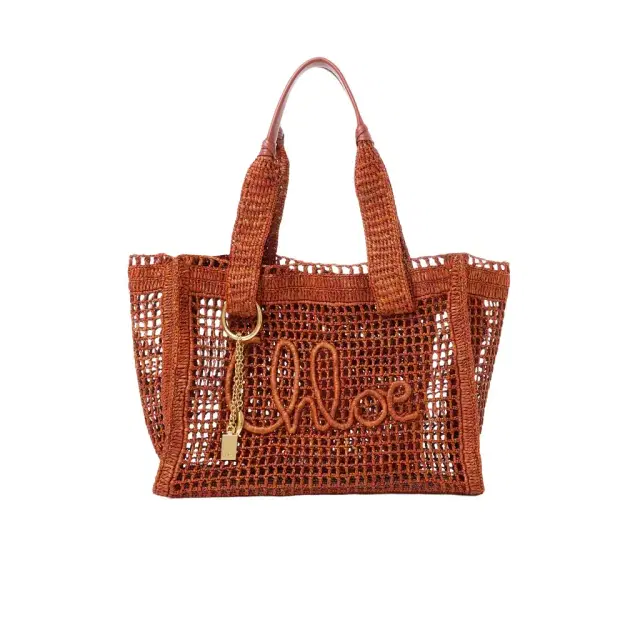 Chloé Summer Banana east-west tote bag in raffia